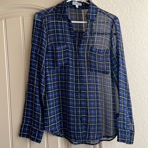 Express sheer button down size small